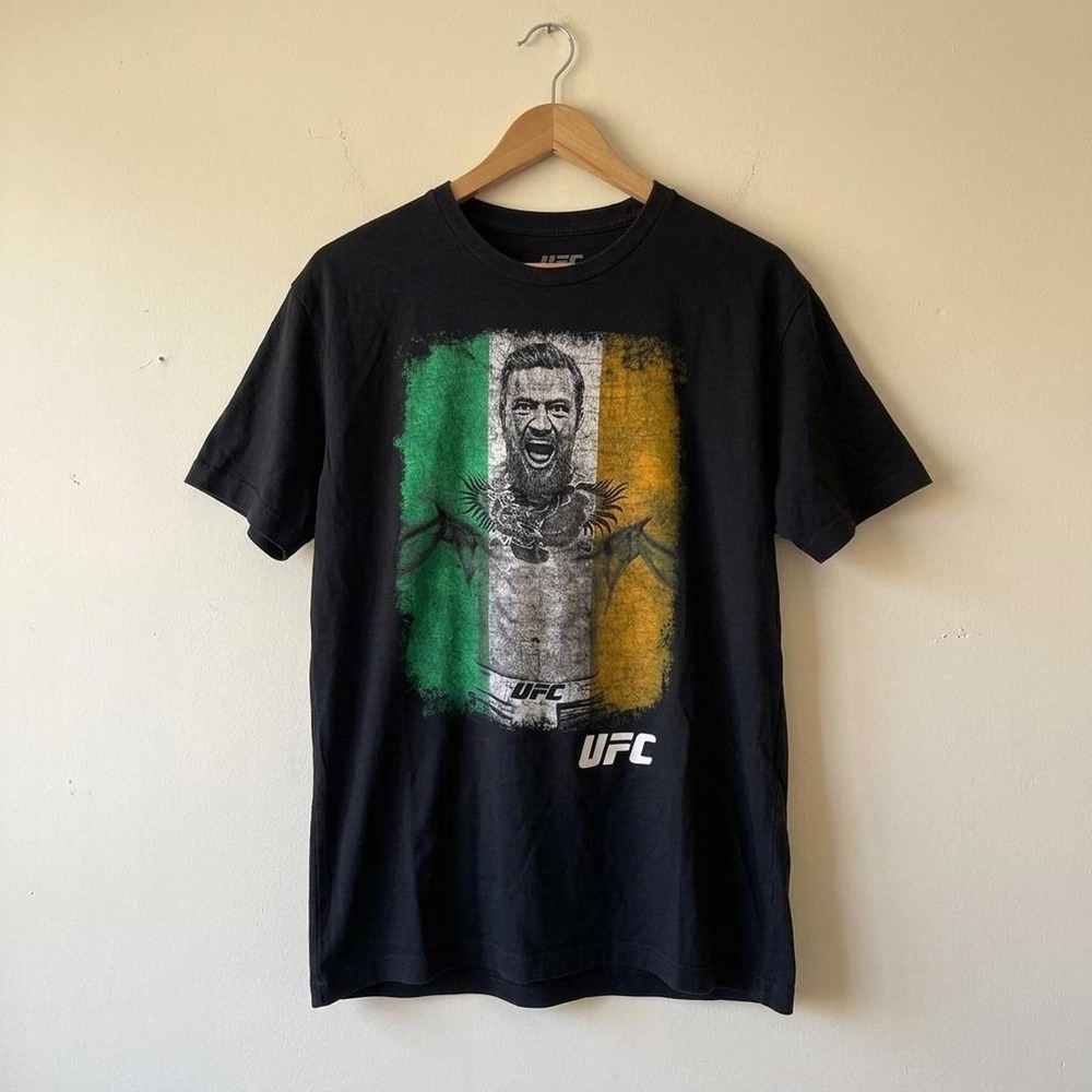 UFC Conor McGregor T Shirt Mens Large Black Ireland Flag Graphic MMA Tee